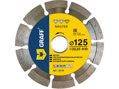 Диск Graff Master алмазный отрезной по бетону и камню 125x10x2.2x22.23mm 22125