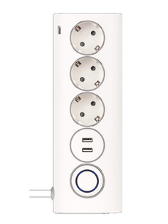 Сетевой фильтр Rombica Neo WC3U 3 Sockets 2 microUSB 1.5m White PSE-003