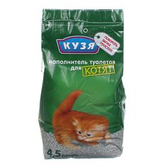 Наполнитель для лотка впитывающий, 4.5 л, для котят и кошек, Кузя