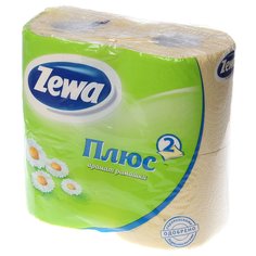 Туалетная бумага Zewa, Ромашка, 2 слоя, 4 шт, 23 м, с втулкой, желтая