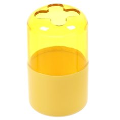 Стакан для зубных щеток, 7.2х11.5 см, пластик, желтый, PS0263FA-TB