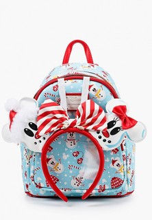 Рюкзак и ободок Loungefly Disney Minnie Mickey Snowman AOP Mini Backpack Headband Set WDBKS0012