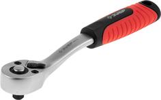 Трещотка для торцовых головок Зубр Эксперт 27730-1/4 Cr-V, 72 зубца, хроматированное покрытие, быстрый сброс