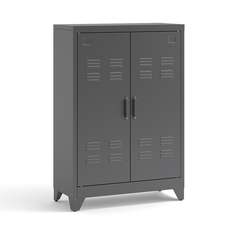 Шкаф низкий с 2 дверками из металла hiba серый (laredoute) серый 75x110x33 см.