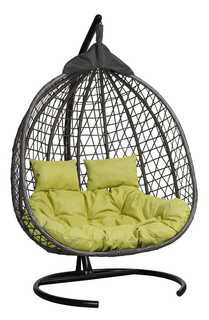 Подвесное кресло фиджи коричневое с салатовой подушкой (лаура) коричневый 125x195x110 см. L'aura
