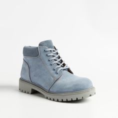 Голубые ботинки из натурального нубука Darkwood
