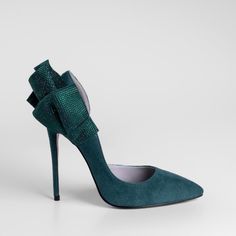 Зеленые туфли из искусственного велюра Calipso