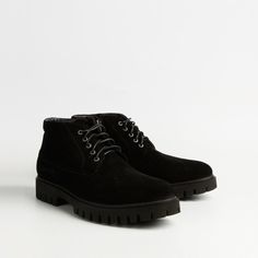 Черные ботинки из натурального велюра Calipso