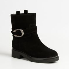 Черные ботинки из спилка Calipso