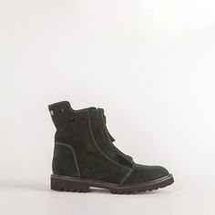 Зеленые ботинки из спилка Calipso