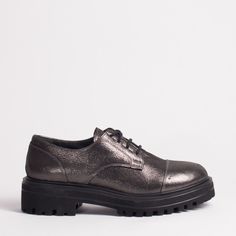 Серые кожаные полуботинки Pavarella