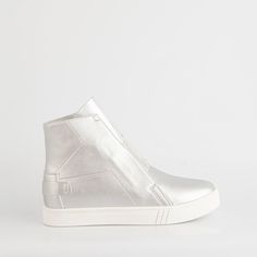 Серебристые кеды из эко-кожи Calipso