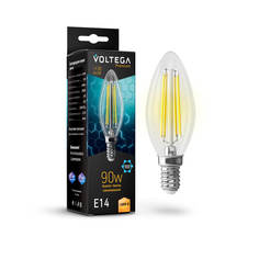 Лампочка Лампа светодиодная Voltega E14 6,5W 2800K прозрачная VG10-C35E14warm9W-F 7134