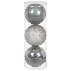 Елочный шар серый SYQE-012126, 3 шт, 10 см
