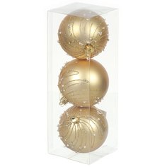 Елочный шар золото SYQC-0121156, 3 шт, 8 см