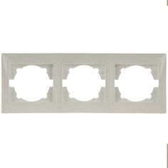 Рамка трехпостовая, горизонтальная, керамика, слоновая кость, TDM Electric, Таймыр, SQ1814-0128