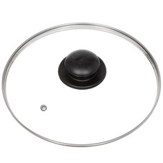 Крышка для посуды стекло, 24 см, Jarko, Гвура, металлический обод, кнопка пластик, КС*GTL24110