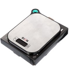 Весы кухонные электронные, нержавеющая сталь, Rion, Черная рамка, платформа, точность 1 г, до 5 кг, LCD-дисплей, PT-892