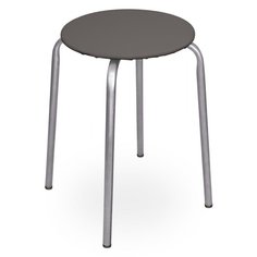 Табурет 320х320х470 мм, серый, сиденье круглое, винилискожа, на четырех металлических опорах, Nika, ТЭ2/С