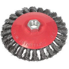 Щетка для УШМ Bartex, 125 мм, тарелка, крученая проволока, гайка М14, 882125