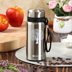 Термос нержавеющая сталь, 0.5 л, универсальная горловина, Daniks, колба нержавеющая сталь, серебристый, SL-50DD