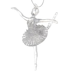 Елочная игрушка Балерина SYYKLA-191996 серебро, 14 см