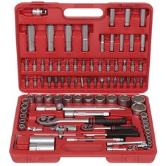 Набор инструментов Matrix, 13580, 1/2", 1/4", 6-гранные, CrV сталь, кейс, 94 предмета