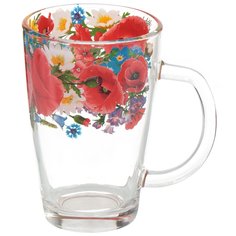Кружка стекло, 300 мл, Маковое поле, Декостек, 334-Д