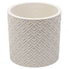 Горшок для цветов пластик, 3.4 л, 20 см, с вставкой, белый ротанг, Idea, Этна, М 3183