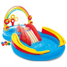 Игровой центр-бассейн 297х193х135 см, 201 л, Радуга, горка, от 2 лет, 81 кг, Intex, 57453/57453NP