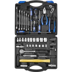 Набор слесарных инструментов Сибин, 1/2", 1/4", CrV сталь, кейс, 56 предметов