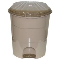 Контейнер для мусора пластик, 7 л, круглый, педаль, плавающая крышка, латте, капучино, Violet, 150720