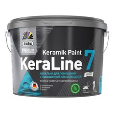 Краска воднодисперсионная, Dufa, KeraLine 7 База1, универсальная, моющаяся, матовая, 2.5 л
