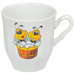 Кружка детская керамика, Школьная, 250 мл, Добрушский фарфоровый завод, пчелы, 6С2433