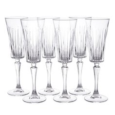 Бокал для шампанского, 210 мл, стекло, 6 шт, RCR, Timeless, 28315