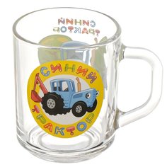 Кружка детская стекло, Синий трактор, 250 мл, Умка, GP64996STR Umka