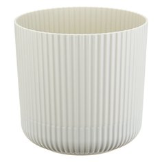 Кашпо пластик, 3.6 л, 18 см, белый ротанг, Idea, Вельвет