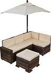 Набор садовой мебели для детей KidKraft секционный диван пуф-стол зонт бежево-коричневый 20305_KE