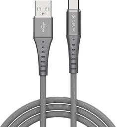 Кабель Devia Braid Series Cable Type-C 1m - Silver