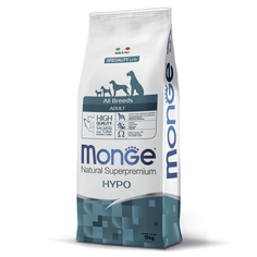 Корм сухой Monge Dog Speciality Hypo для взрослых собак всех пород с лососем и тунцом 12 кг