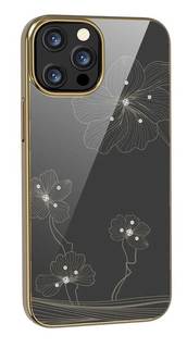Чехол Devia Crystal Flora Case для iPhone 13, розовое золото, Золотистый