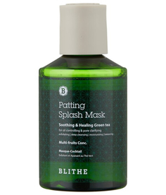 BLITHE Восстанавливающая сплэш-маска Patting Splash Mask Soothing & Healing Green Tea, 150 мл