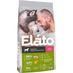 Корм для собак Elato Holistic для средних и крупных пород, ягненок с олениной 8 кг