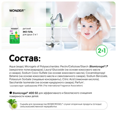 Гель-шампунь 2 в 1 для детей WONDER LAB Фруктовый мармелад, 550 мл
