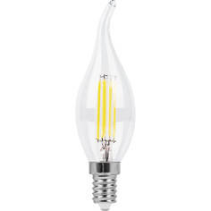 Лампочка Лампа светодиодная филаментная Feron E14 11W 2700K Свеча на ветру Прозрачная LB-714 38010