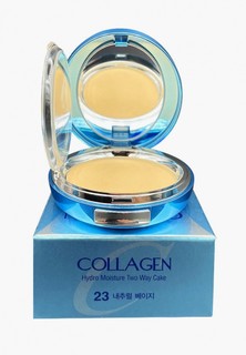 Пудра Enough Enough №23 COLLAGEN Hydro Moisture Two Way Cake SPF 25/PA++ увлажняющая с коллагеном с запасным блоком, 13 г + 13 г