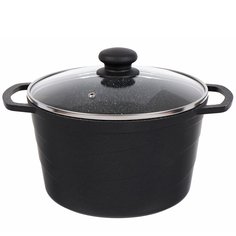 Кастрюля 4л, антиприг, со ст крышкой, Нева Металл Посуда, Каменная, Индукция, Гранит, L186640i