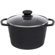 Кастрюля 3л, антиприг, со ст крышкой, Нева Металл Посуда, Каменная, Индукция, Гранит, L186630i