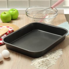 Форма для выпечки сталь, 27х37.6х5 см, антипригарное покрытие, прямоугольная, Daniks, K-432