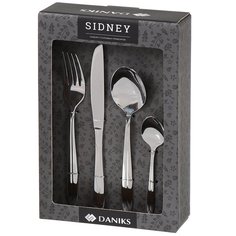 Набор столовых приборов нержавеющая сталь, 24 предмета, столовый, подарочная упаковка, Daniks, Sydney